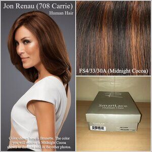 Jon Renau Carrie Smartlace Lace Front Human Hair-FS4/33/30A (Midnight Cocoa)
